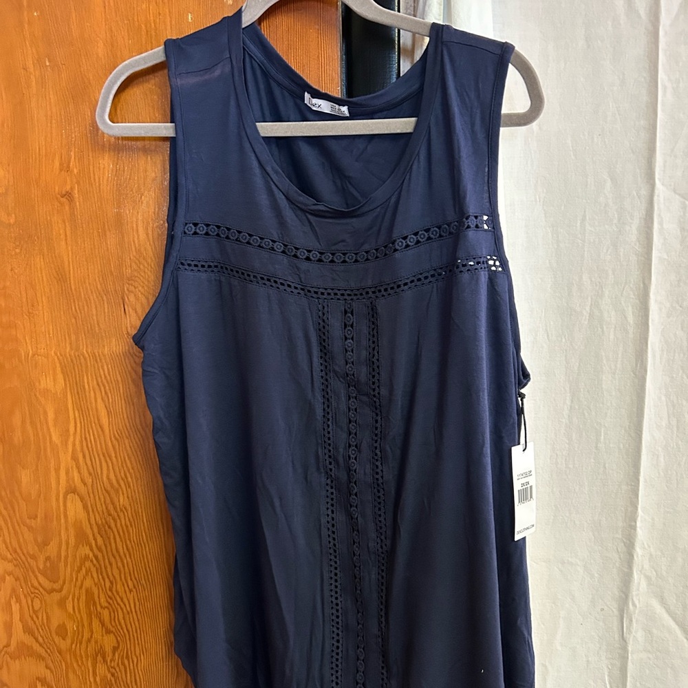 NWT Dex Plus Blue Beach Cover-Up with Lace Detailing
